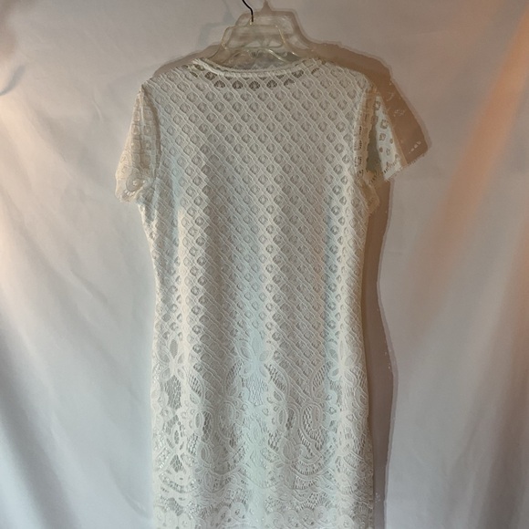 Isaac Mizrahi Small Short Cap Sleeve White‎ Lace Mini Dress Summer Sundress - Picture 9 of 10